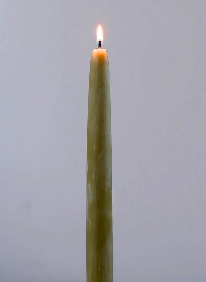 Candlestock Beeswax Taper Candles - Standard 7/8" Diameter, Pure 100% Natural USA Beeswax, Cotton Wick, Dripless, Long-Burning, Handmade in Woodstock, NY- 6 Inches - 1 Pair (2 Candles) - Sage - Image 4